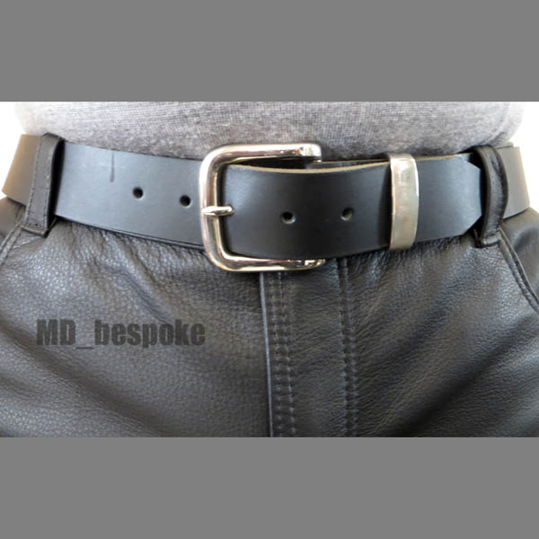 Alan black leather belt